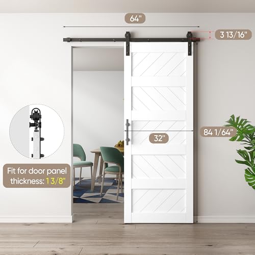 JUBEST 36" x 84" Sliding Barn Door Kit with Hardware, Black R91690