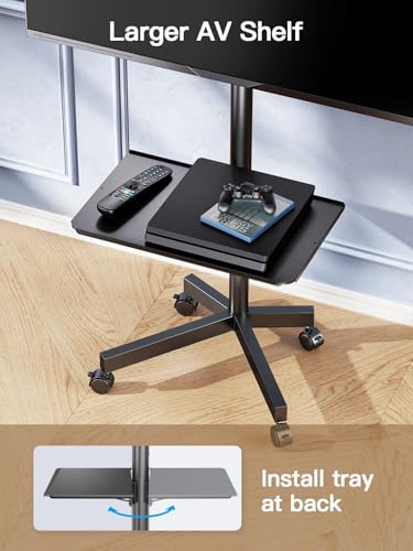 PERLESMITH Rolling TV Stand for 23-60 Inch TVs, Mobile Cart with Adjustable Shelf, VESA 400x400mm R920
