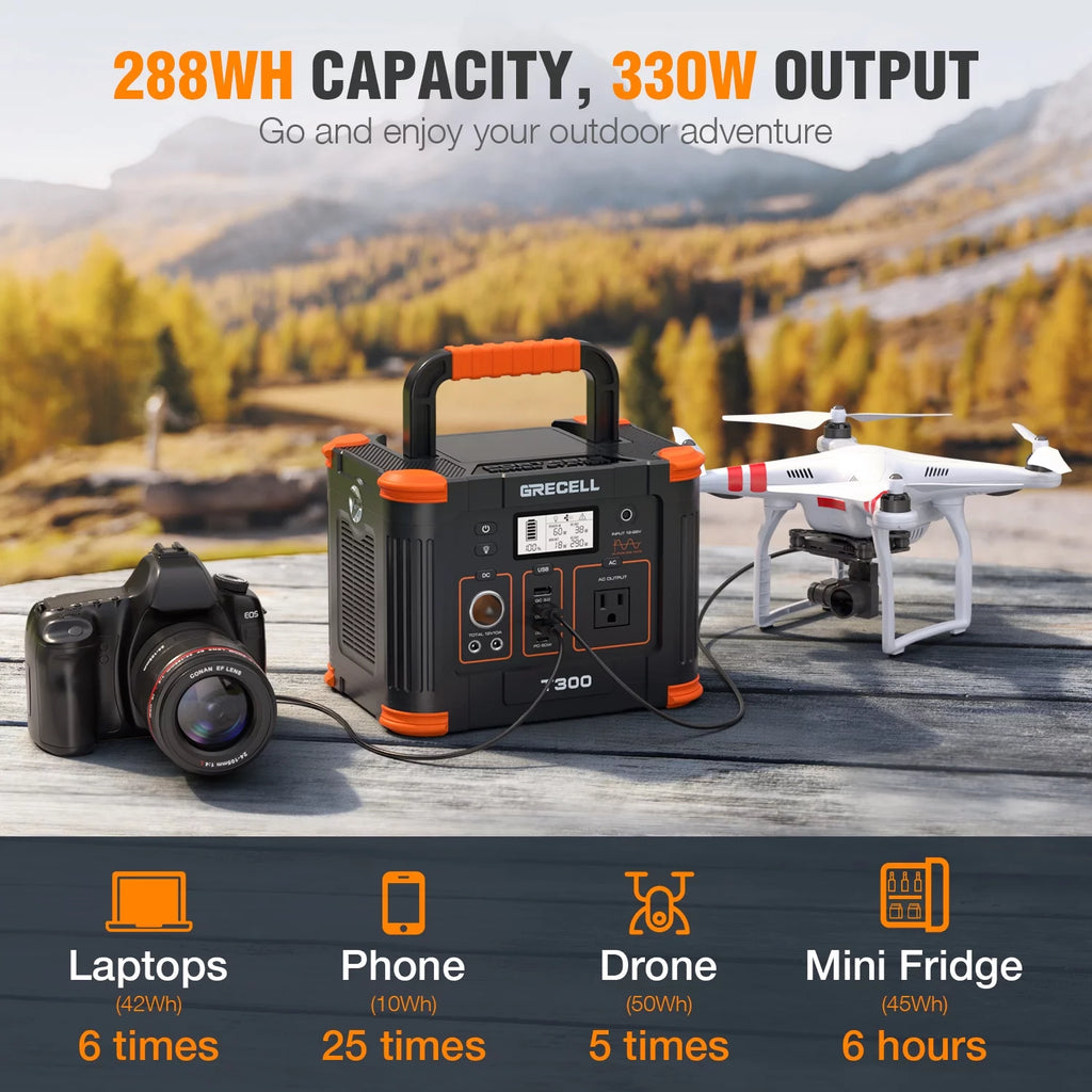 300W Portable Power Station 288Wh Solar Generator for Camping V794044
