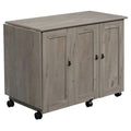 Pemberly Row Contemporary Engineered Wood Sewing Craft Table in Oak