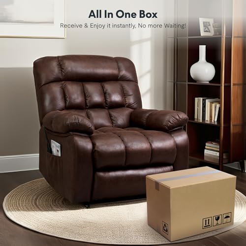 FLEXISPOT XL31 Power Lift Recliner Chair for Elderly, Electric Massage & Heat, PU Leather, Black C786106