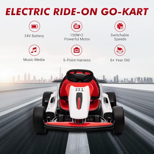 24V Electric Go Kart Drifting Ride On Car for Kids 6-12 Years Old T574114