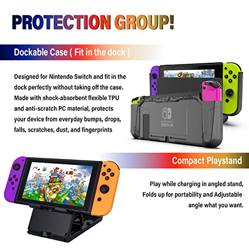 Deruitu Switch Accessories Bundle Compatible with Nintendo Switch, 18 in 1 Kit D450