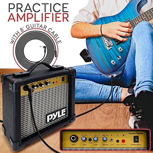 Pyle Electric Guitar Kit with Amp, 39" Blue M5028