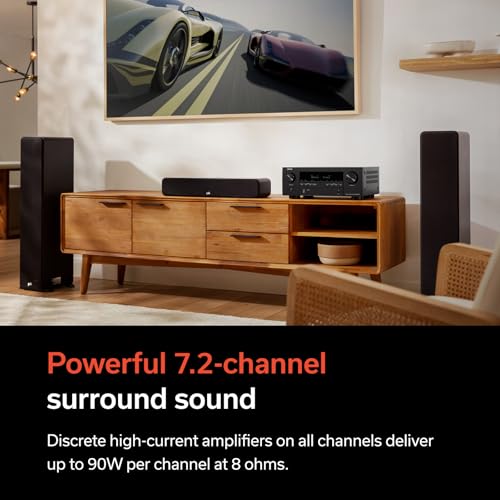 Denon AVR-S970H 8K Ultra HD 7.2 Channel AV Receiver, Black B496