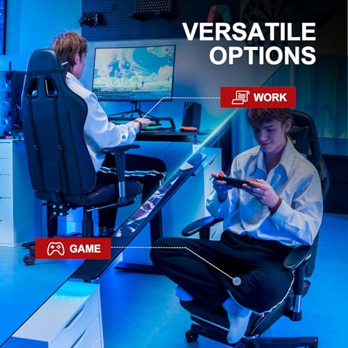 GTRACING Gaming Chair with Footrest, Blue R841