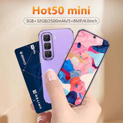 4G Mini Smartphone Unlocked 4.0 Inch HD Display 3GB RAM 32GB Dual SIM Purple V402453