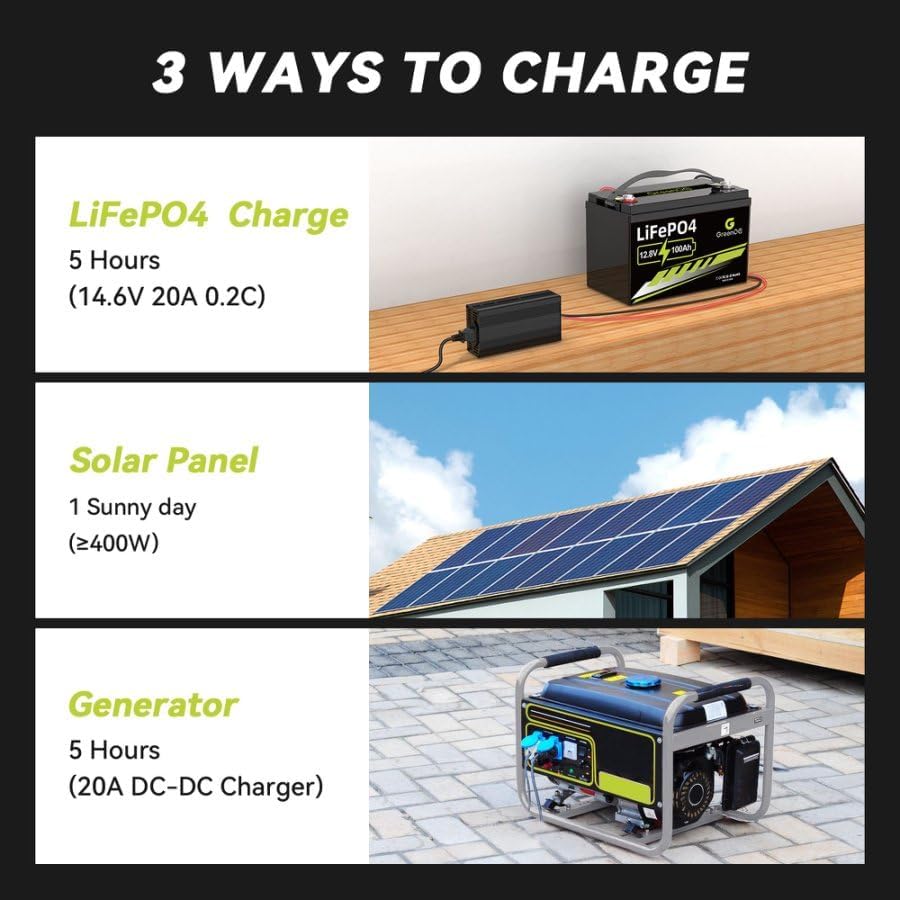 12V 100Ah LiFePO4 Battery Group 31 with Built-in 100A BMS U8702