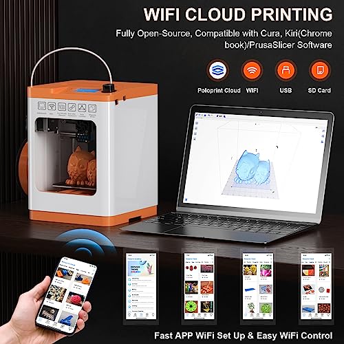 TINA2 Mini 3D Printer by HEPHI3D, Fully Assembled FDM Printer for Beginners N698