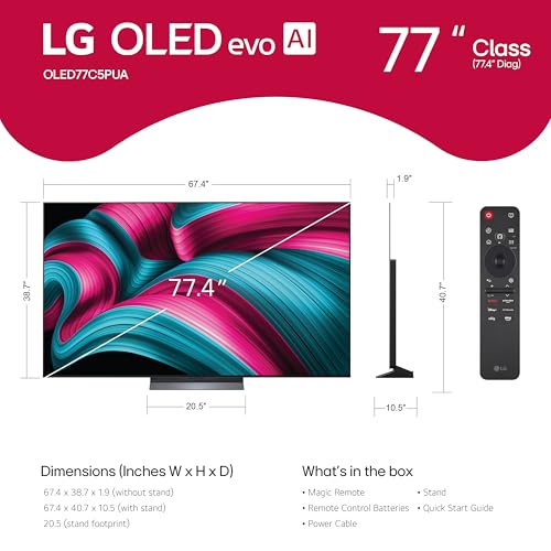 LG 65-Inch Class OLED evo AI 4K C5 Series Smart TV D17114