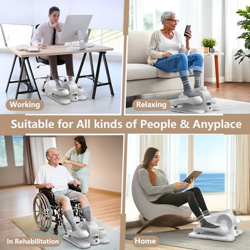 Under Desk Exercise Machine, Electric Leg Exerciser for Seniors, Portable Seated Pedal Exerciser F783