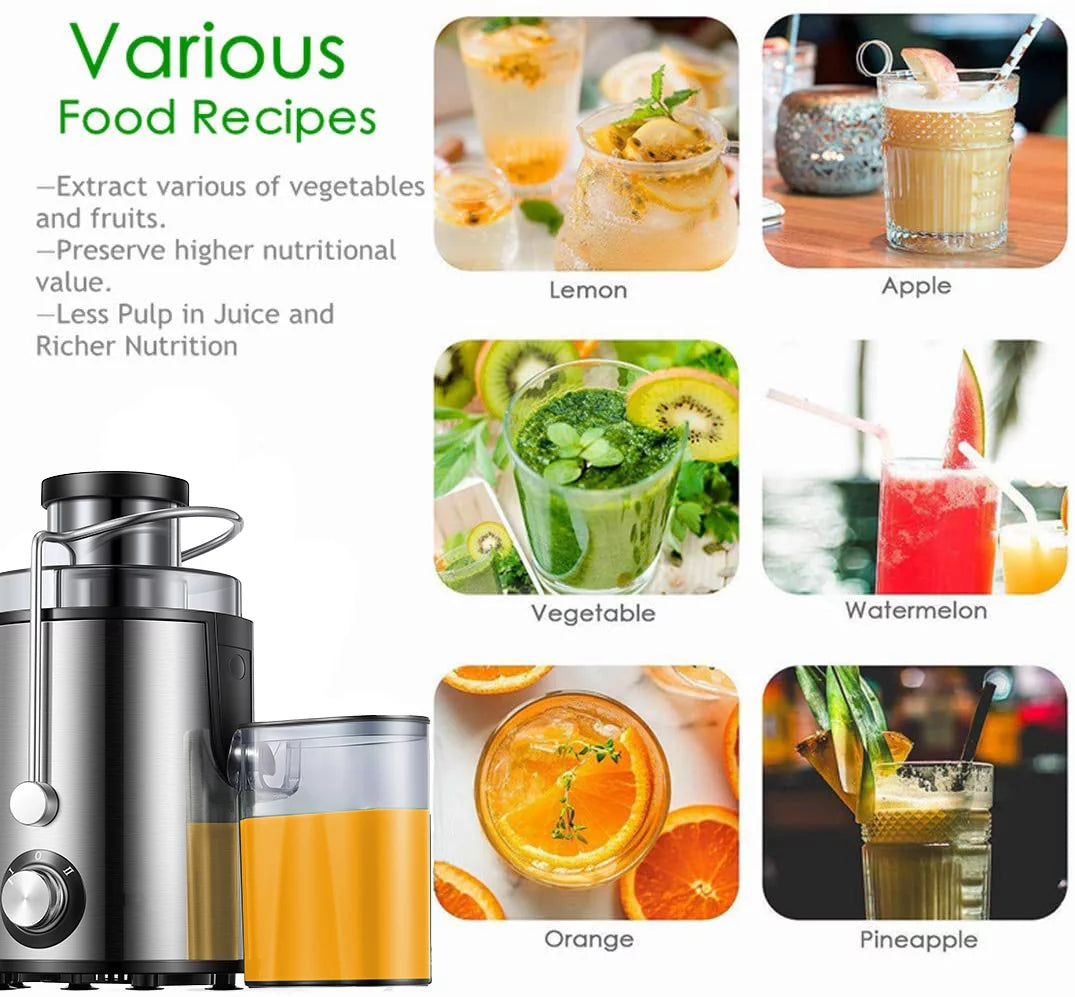 AICOOK Centrifugal Juicer for Fruits and Vegetables, 400W, Stainless Steel, 2 Speeds J616371