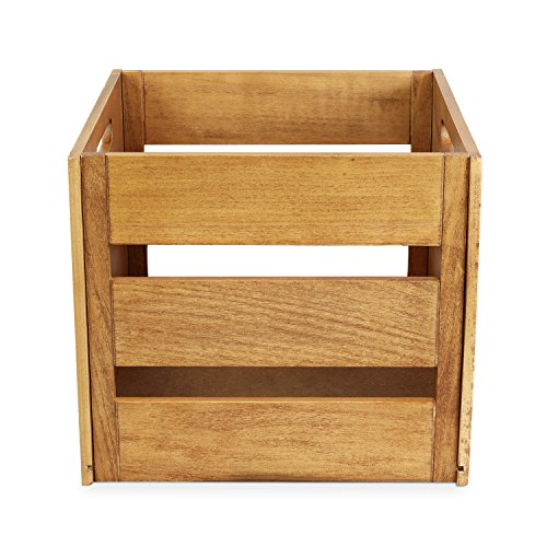 Victrola Wooden Record Crate Tabletop Vinyl Album Holder, Espresso P572466
