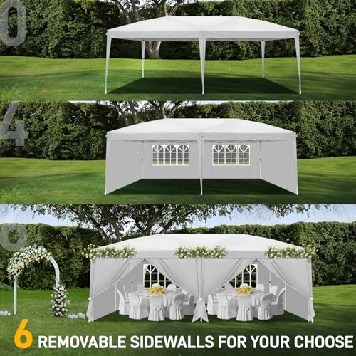 Outvita 10x20ft Pop Up Canopy Tent with 6 SideWalls, Black C203441