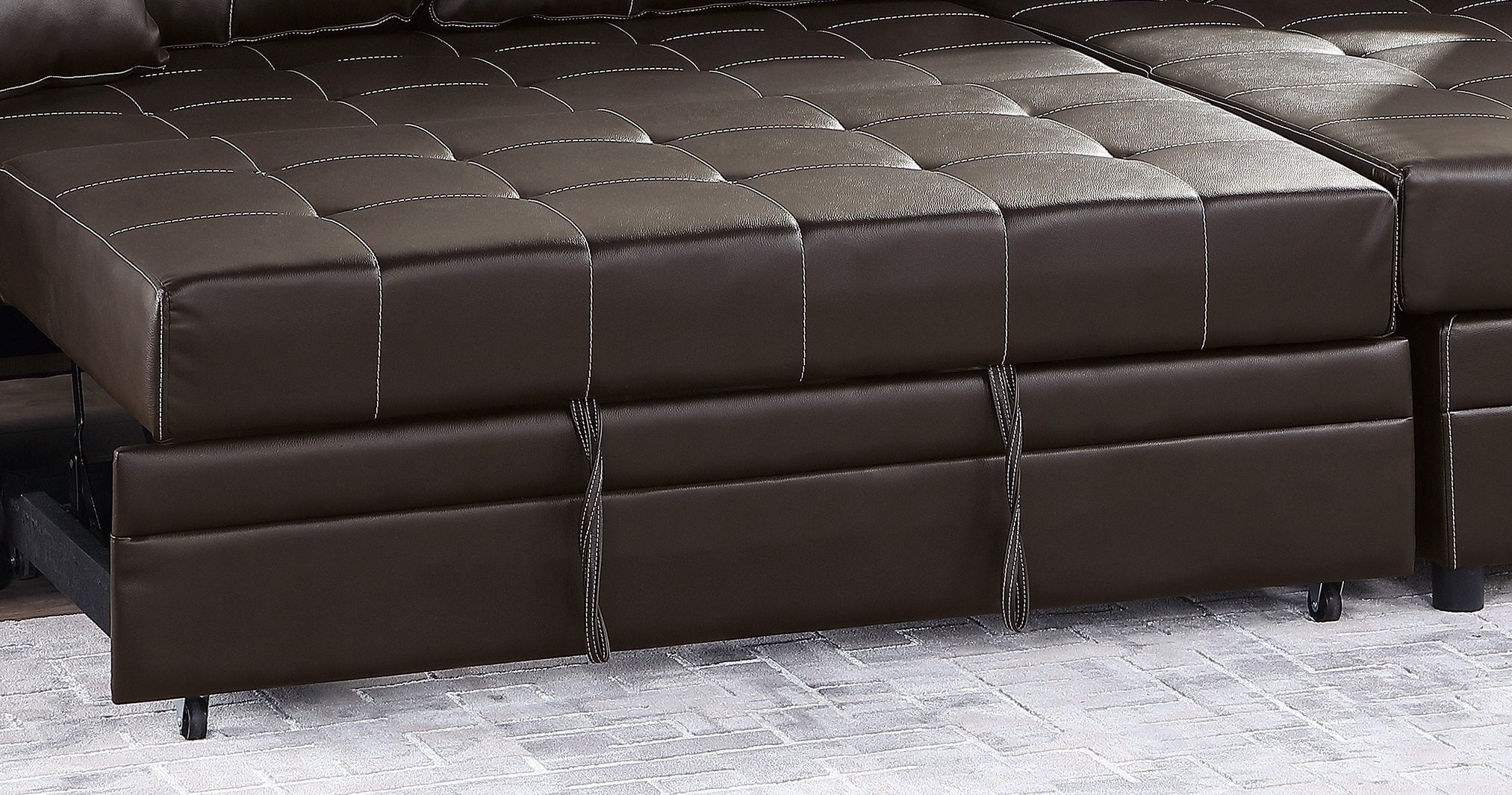 Amir Convertible Sectional Sofa Bed with Storage - Espresso L179