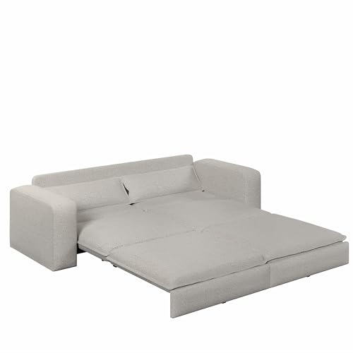 93" King Pull Out Sofa Bed with 2 Pillows, Blue Q21489