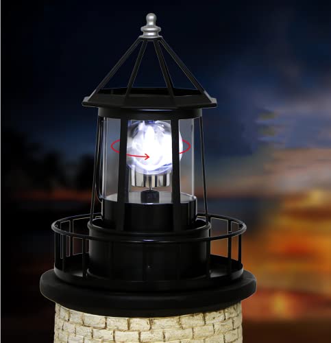 Solar Lighthouse Rotating Light IP65 Waterproof Outdoor Garden Lamp Red S6947