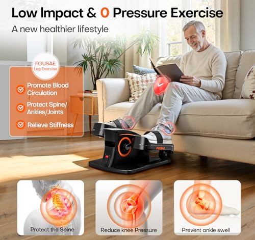 Under Desk Elliptical, 6 Adjustable Resistance & 15 Speeds Leg Exerciser for Seniors L867