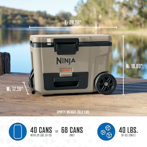Ninja FrostVault 45QT Cooler with Wheels, Lakeshore Blue M1144