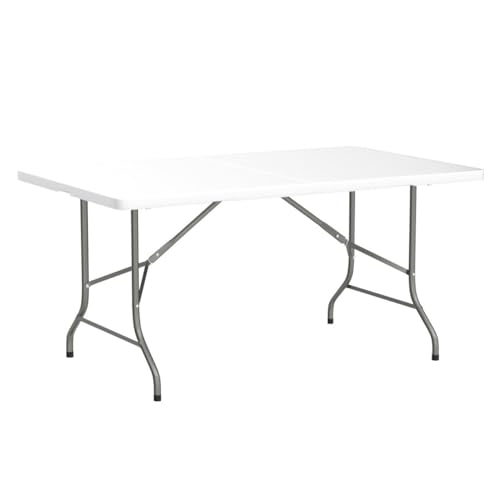 6ft Folding Table White Plastic Portable Indoor Outdoor K370