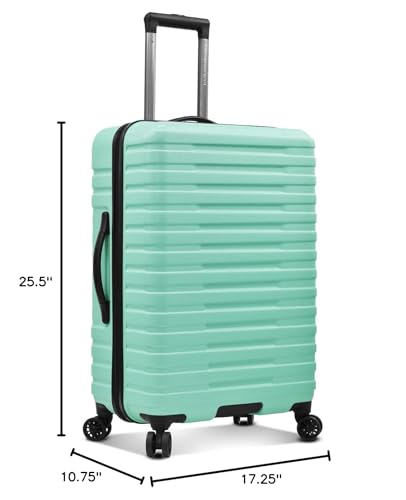 U.S. Traveler Boren Polycarbonate Hardside Carry-on Suitcase with 8 Spinner Wheels, Teal, 22-Inch S2578