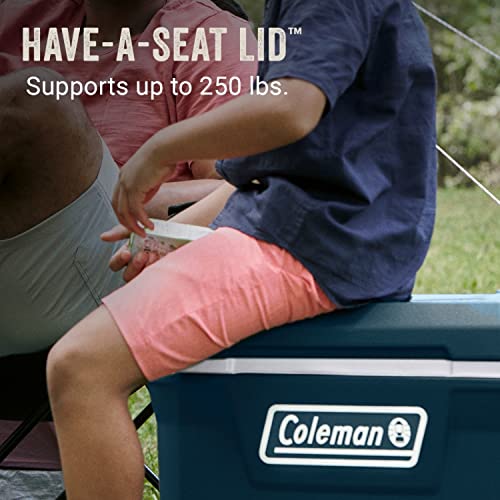 Coleman Classic Series Insulated Rolling Cooler, 65-Quart, Leak-Resistant F832