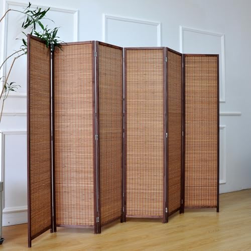 Bamboo Room Divider 6 Panel Folding Screen 67"H x 92.1"W X2437