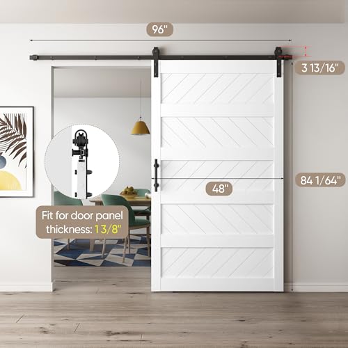 JUBEST 36" x 84" Sliding Barn Door Kit with Hardware, Black R91690
