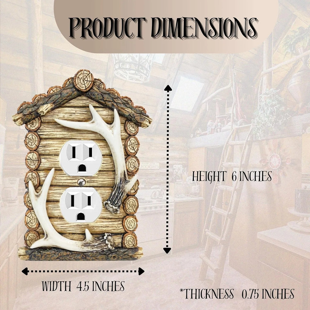 Rustic Antler Duplex Outlet Cover for Log Cabin Cottage G409880