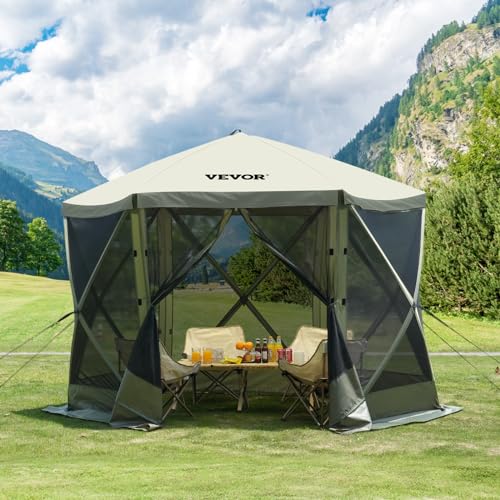 VEVOR Pop Up Gazebo Screen Tent 10x10ft with Mosquito Netting B21209