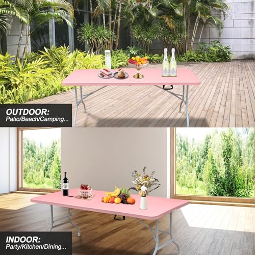 Portable Plastic Folding Table 4ft Heavy Duty Indoor Outdoor Y145657