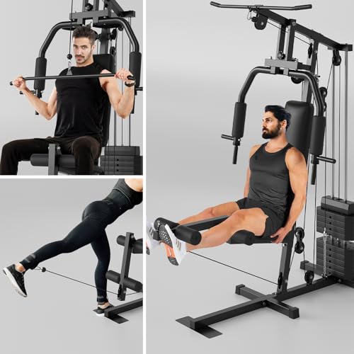 Multifunctional Home Gym Weight Machine with 100LBS Weight Stack C4326