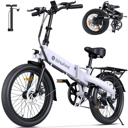 isinwheel U1 Folding Electric Bike, 500W Motor, 20 mph, Black O499