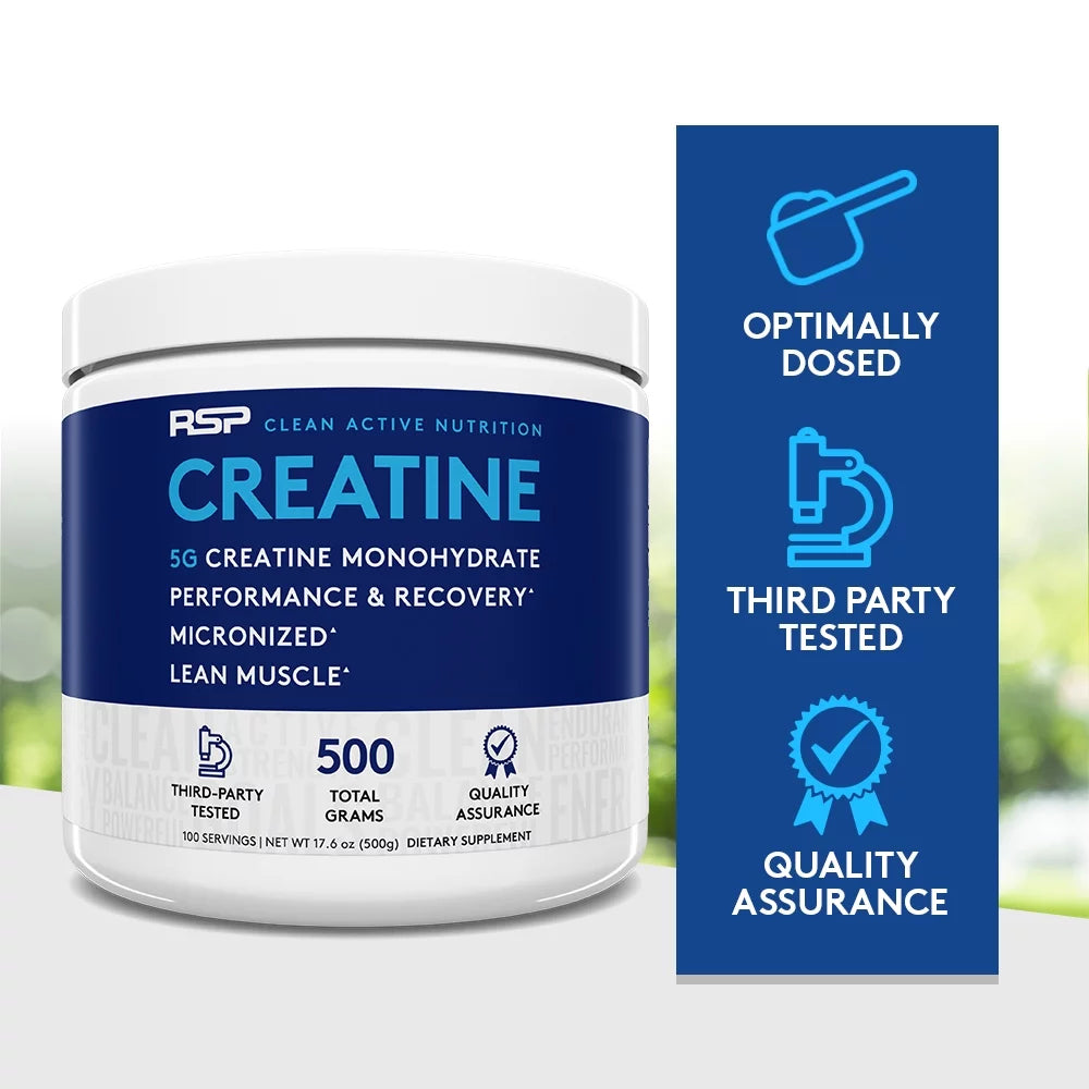 RSP Creatine Monohydrate Powder, Unflavored, 60 Servings Q88616