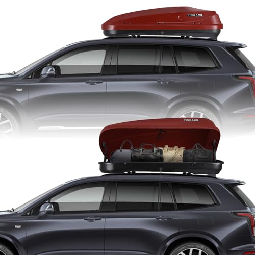 Gray Rooftop Cargo Box Carrier 13 Cubic Feet Waterproof Dual Side Opening R15660