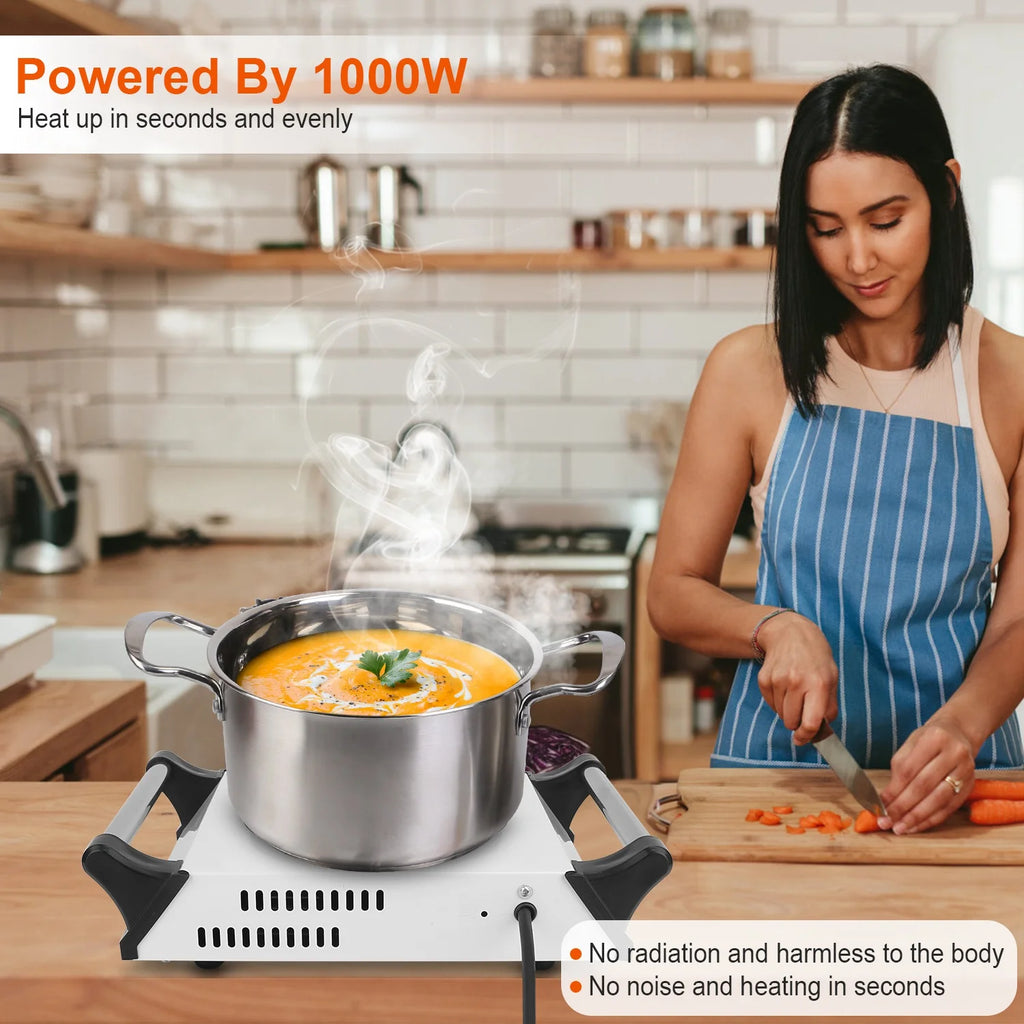 iMounTEK Electric Single Burner Portable Hot Plate, 1000W, 5 Temperature Settings, Black U11069