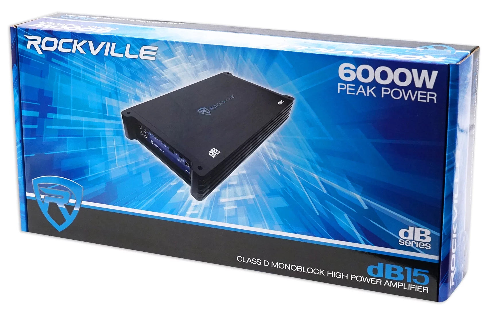 Rockville dB15 6000W Peak Mono 2 Ohm Amplifier with Amp Kit P955