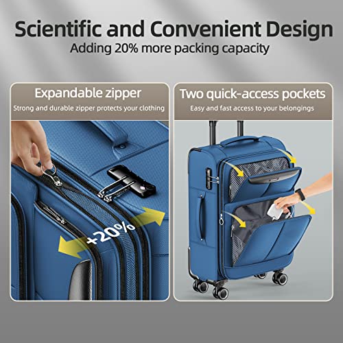 SHOWKOO Luggage Sets 3 Piece Softside Expandable Suitcase with Spinner Wheels TSA Lock K987