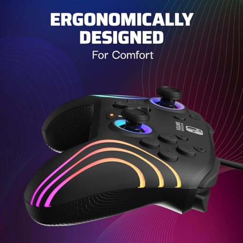 PDP Afterglow Wave Wireless RGB Gaming Controller for Nintendo Switch, Black I1528