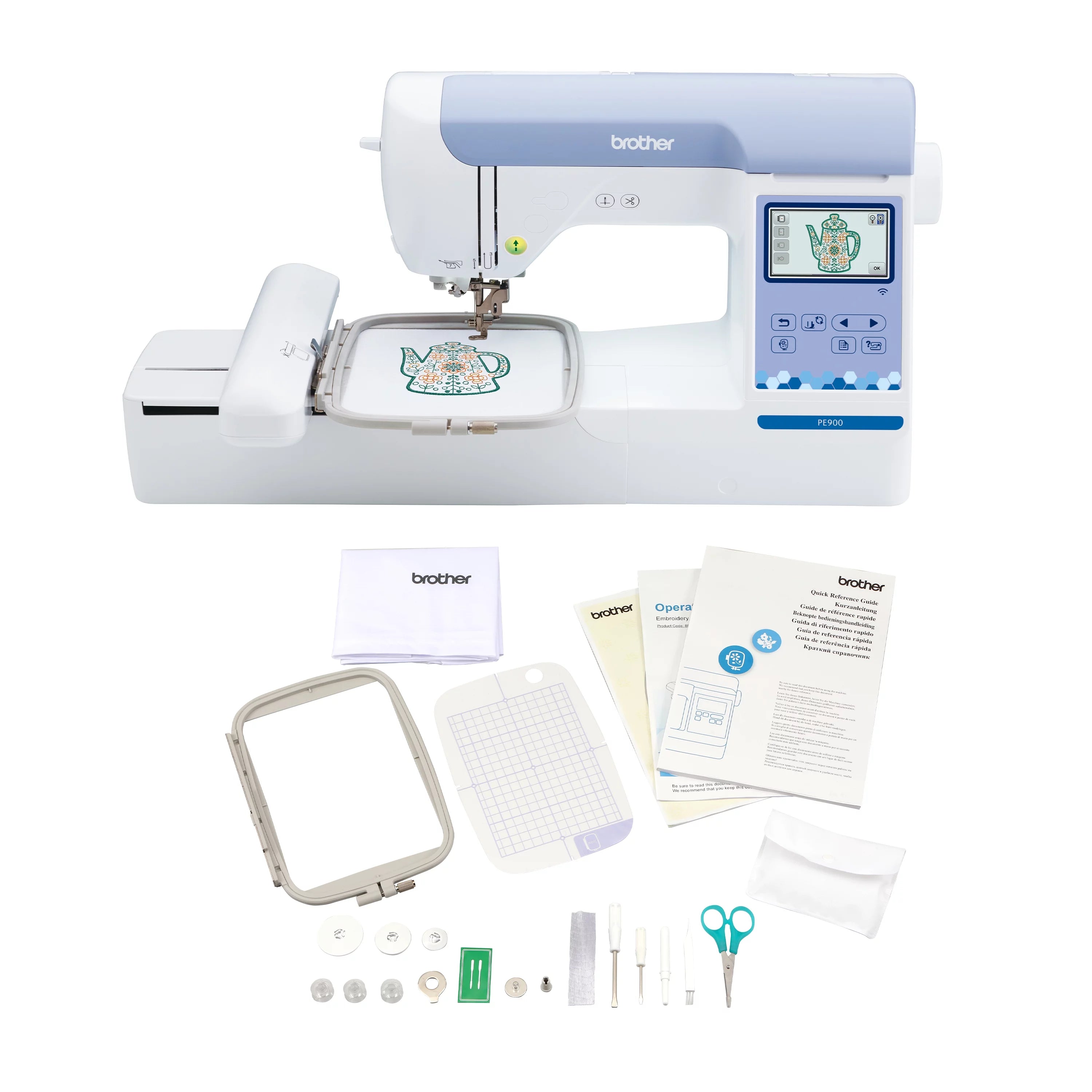 Brother PE900 Embroidery Machine with Built-in Embroidery Designs and Wireless Connectivity
