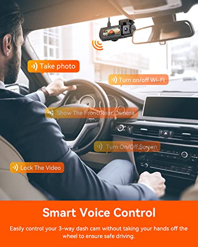 Vantrue N4 Pro 4K 3 Channel Dash Cam with Night Vision E734