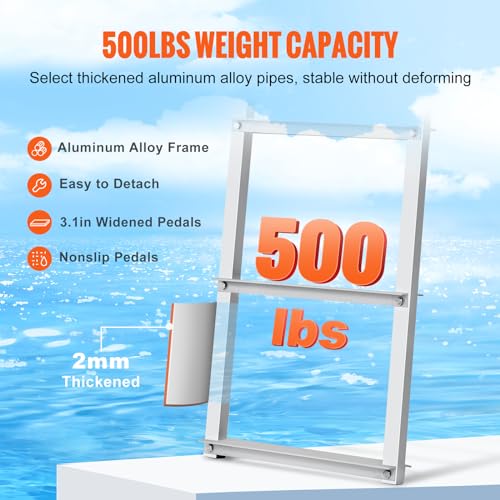VEVOR Removable Dock Ladder 3/4/5 Steps, Aluminum, 350/500lbs Capacity T419635