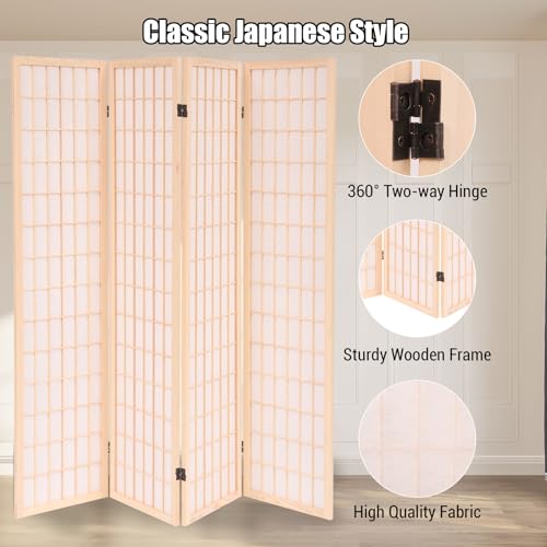 Japanese Shoji Room Divider 6 Panel Folding Wooden Screen 5.6FT I82869