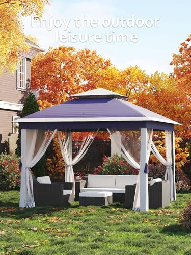 Pop Up Gazebo Tent with Mosquito Netting, Water & UV Resistant - Khaki J83860