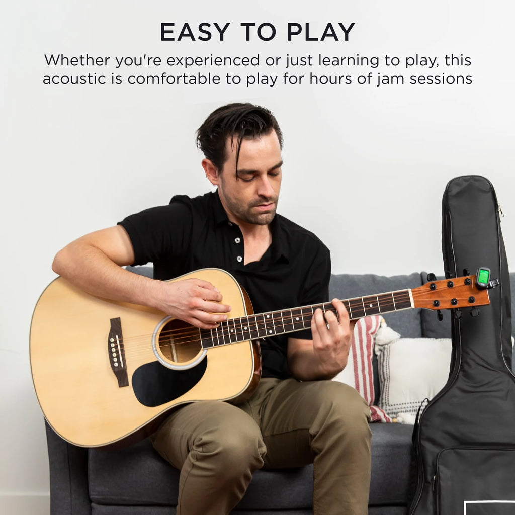 Best Choice Products 41in Full Size All-Wood Acoustic Guitar Starter Kit P54756