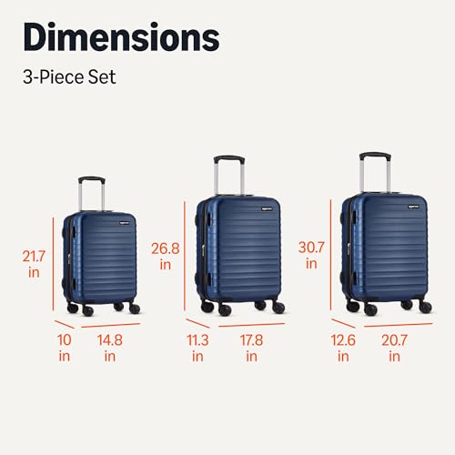Amazon Basics 21" Hardside Carry-On Luggage with Wheels, Expandable, Black L489