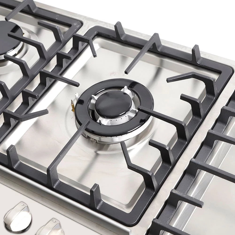 WUZSTAR Built-In 5 Burner Gas Cooktop, Stainless Steel Z553035