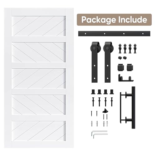 JUBEST 36" x 84" Sliding Barn Door Kit with Hardware, Black R91690
