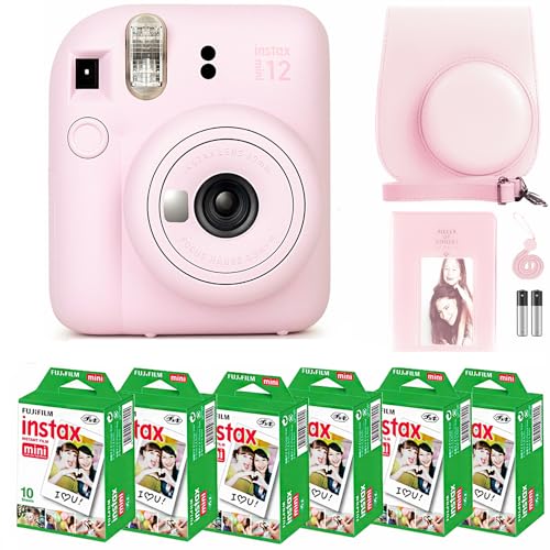 Fujifilm Instax Mini 12 Camera Bundle with 60 Sheets Film, Case & Album (Lilac Purple) Q7317