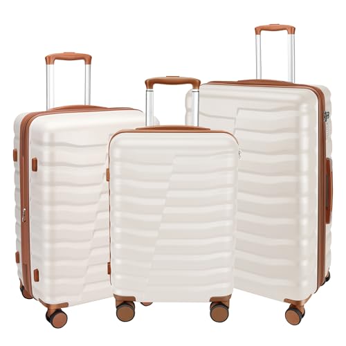 Lightweight 3-Piece Hardshell Luggage Set with Spinner Wheels & TSA Lock, Light Avocado Green B502471